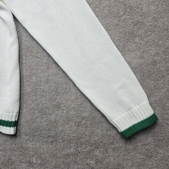 Fate Pickleball Embroidered Cardigan Sweater Size Small Green White Button Front - Picture 6 of 11